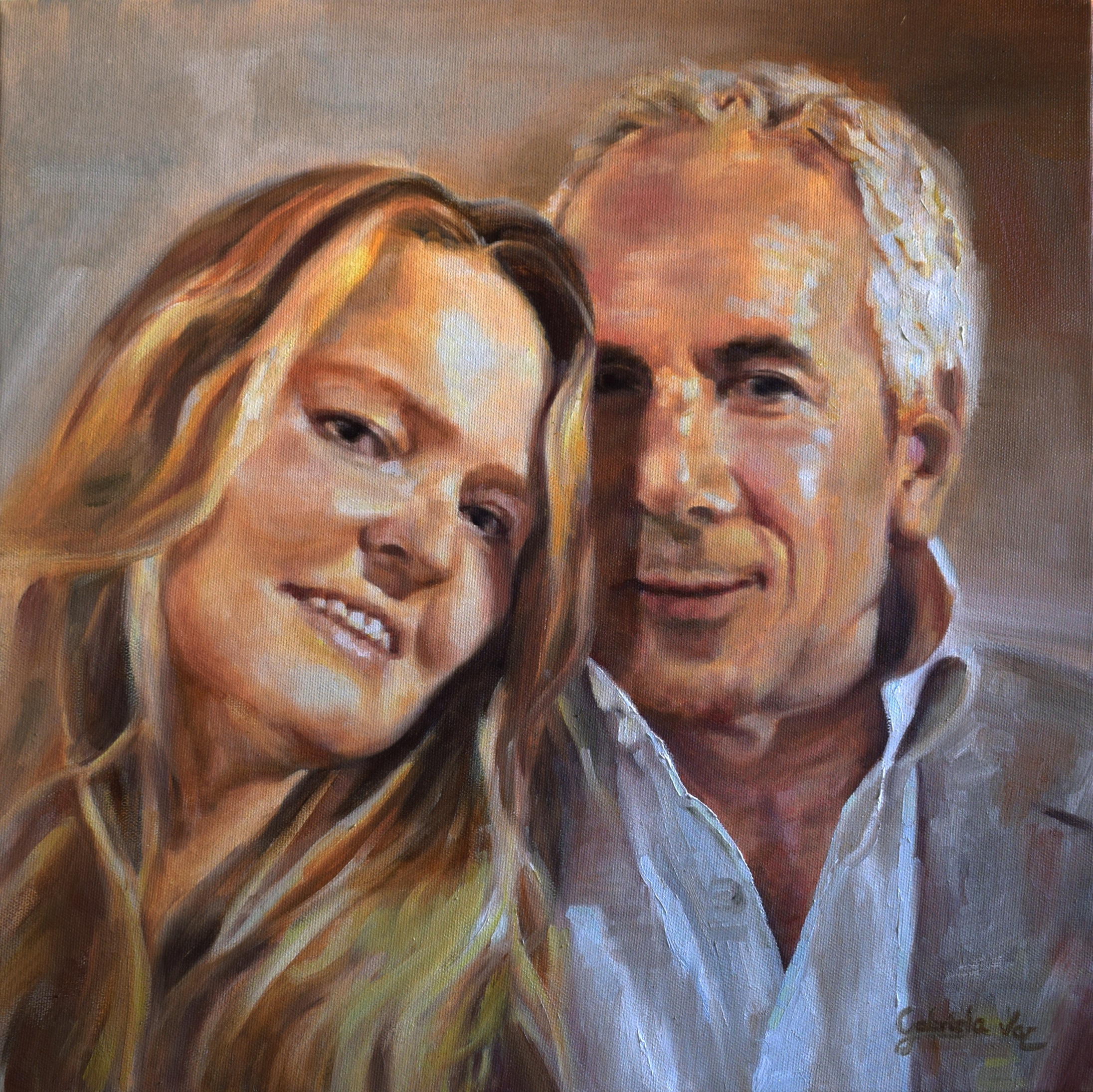 Gabriella e Giuseppe, oil on canvas, 50 x 50 cm, 2018