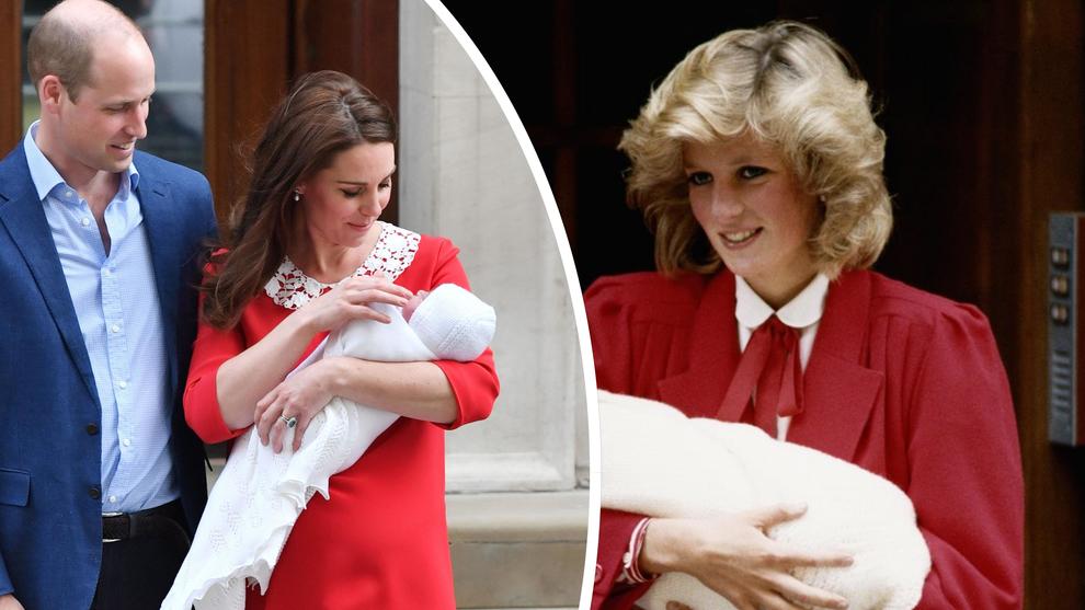 Kate Middleton, il vestito rosso dopo il terzo figlio come Diana all’uscita con Harry
